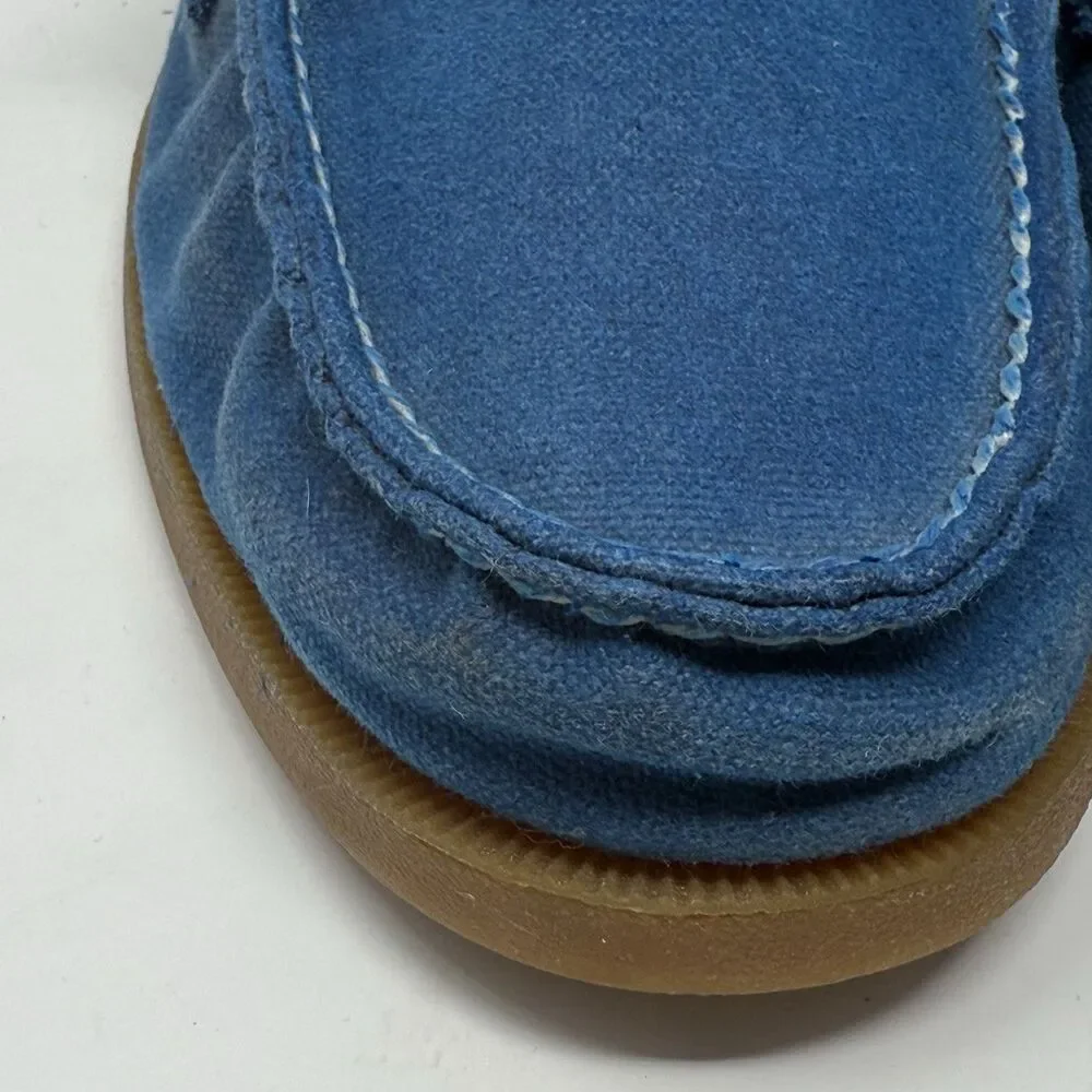 Sperry Top Sider Boat Shoes Mens 11.5 M Blue Canvas Suede 2 Eye Moccasins Preppy